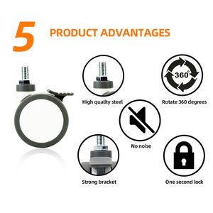 Roulette Cetral Verrouillage Double Tige Ensemble 1250mm 100mm 75cm 125Kg Lit Médical Sans Bruit Bébé Lit Roulette Roue - Product Image 6