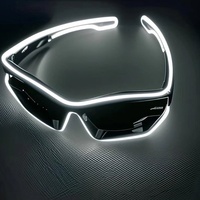 Lunettes de Soleil LED Créatives Néon EL Fil Chinois Lumineux Lumineux Lunettes de Fête Halloween Pâques Noël Graduation Décorations