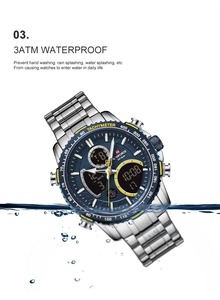Relojes Drioshipping para Hombre, Reloj de Pulsera con Doble Pantalla, Cronógrafo, Casual, de Negocios, Relojes Digitales de Cuarzo para Hombre - Product Image 4