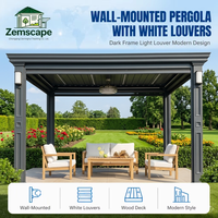 Pergola motorisée intelligente avec commande à distance par application, toit à lames orientables en aluminium, imperméable, résistante au vent, taille personnalisée, espace de vie extérieur