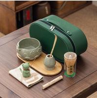 Ensemble de matcha japonais coloré personnalisé, sac fourre-tout, ensemble de matcha 8 pièces, fouet en bambou pour matcha