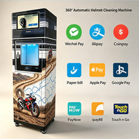 Distributeur automatique autonome de nettoyage et d'entretien de casques à chambre unique pour aires de repos autoroutières