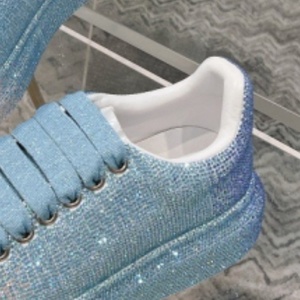 Luxurious design, blue sequined, fashionable walking <b>shoes</b>, trendy thick-soled, round-toe, casual <b>shoes</b> for both men and women. - Product Image 1