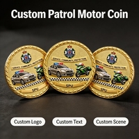 Pièce commémorative religieuse 3D en émail dur, plaquée or, personnalisée OEM, pour voiture de patrouille SPU, moto, service, protection communautaire, en métal