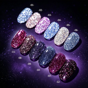 Gel de Uñas Reflectante Disco No Tóxico en Oferta, 12 Colores, Brillo de Diamante de Alta Densidad, Compatible con OEM ODM, Marca Privada - Product Image 1