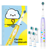 Cepillo de Dientes Eléctrico con Batería de Color Personalizado con Logotipo, Cepillo de Dientes Eléctrico Inteligente de Dibujos Animados a Prueba de Agua para Niños de 3 a 13 Años