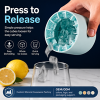 Bac à glaçons et moule en silicone de qualité alimentaire réutilisable YMS, cylindrique, avec congélation rapide pour usage domestique