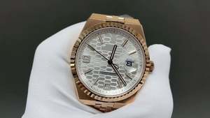 Montre automatique mécanique de qualité supérieure, cadran de 40 mm, acier 904L, mouvement 7315, or rose, motif nid d'abeille, montre de plongée - Product Image 3