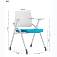 Chaise de conférence pliable ergonomique moderne personnalisée OEM, avec cadre en fer, assise en mousse moulée et dossier en maille PP, multifonctionnelle