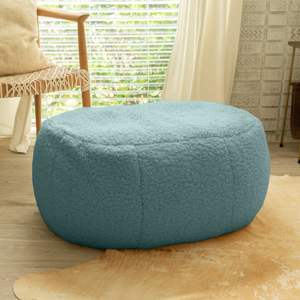DB Jaxx Ellis Mineral Green Ottoman Shearling Pouf en peluche Faux-Lamb Design d'intérieur moderne Caractéristique amovible pour bébés enfants - Product Image 4
