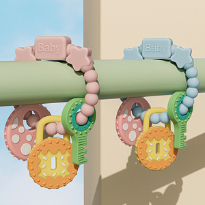 AFB Nouveau Jouet à Mâcher en Silicone pour Bébé, Apaisant, Anti-Chute, avec Chaîne, Bâtonnet de Dentition Musical Décompression 0-24 Mois - Product Image 1
