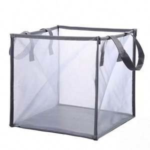 Cesto de Ropa Sucia, Bolsa de Malla Plegable para Colgar Calcetines y Ropa Seca, Cesto Doble para Ropa Sucia - Product Image 1