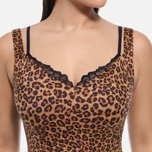 Venta al por mayor de encaje con cuello en V T-Back cintura y abdomen Shaping Tanga Shapewear Body para mujeres Sexy <span class=keywords><strong>Leopard</strong></span> Body - Product Image 4