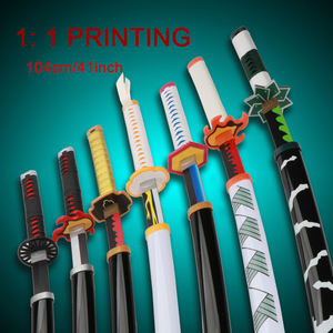 <span class=keywords><strong>Katana</strong></span> d'anime 104 cm/41 pouces Tanjiro <span class=keywords><strong>Zenitsu</strong></span> Kyoujurou, épées de samouraï, texture originale, <span class=keywords><strong>katana</strong></span> d'anime, cosplay, épée en bois de bambou, jouet - Product Image 2