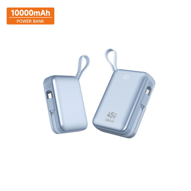 45W Mobile Phone Charger Power Bank Portable 10000mAh in With USB C Cable External Spare Battery for iPhone 22.5W Fast Charger