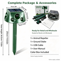 Répulsif Solaire Ultrasonique pour Animaux OEM ODM Extérieur Alimenté par Capteur de Mouvement Anti-Chats Chiens Serpents Oiseaux Résistant aux Intempéries pour Jardin
