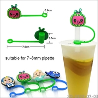 Embouts et couvercles anti-poussière de paille de Noël en silicone mignons personnalisés pour accessoires de bar