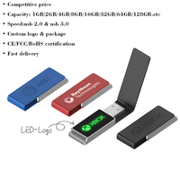 Nouvelle clé USB 2.0 en cuir avec logo LED personnalisé, cadeau promotionnel d'entreprise avec logo personnalisé