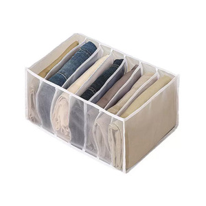 Clothing Organizer Foldable Fabric <b>Storage</b> <b>Box</b> With Compartments Rectangle Shape <b>For</b> <b>Clothes</b> And Pants Home Wardrobe Solution - Product Image 5
