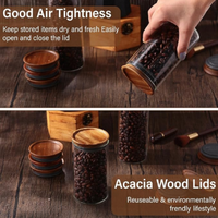 Couvercle en bois d'acacia Yuan Zhuo écologique et durable, avec joint en silicone hermétique, taille personnalisable, qualité alimentaire, pour bocaux Mason - Vente chaude