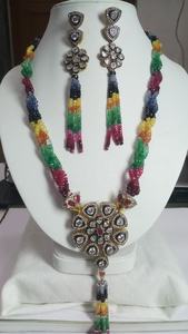 Collar de Cuentas Naturales con Piedras Multicolores de Forma Ovalada de 5 mm de Diámetro para la Fabricación de Joyas al por Mayor - Product Image 3