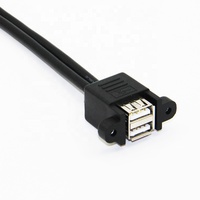Câble d'extension USB 2.0 double mâle-femelle à montage sur panneau pour boîtier d'ordinateur et carte mère