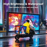 Boîte LED publicitaire personnalisée en couleur pour livraison de repas à emporter, écran LED pour moto, boîte de livraison alimentaire avec affichage LED
