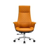 Chaise de bureau exécutive en cuir pour le travail et les loisirs, chaise d'ordinateur ergonomique réglable avec base à 5 étoiles pour la pause déjeuner et l'étude