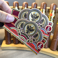 Étiquette de Cigare Personnalisée Haut de Gamme en Papier Gaufré avec Estampage à Chaud pour Marque de Cigares de Luxe avec Code QR – Fournisseur OEM