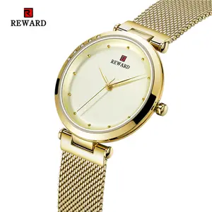 Recompensa de reloj de cuarzo de Mujeres de alta-azul de cristal de vida impermeable distinguido mujer reloj de cuarzo reloj de pulsera de mujer de moda de la muñeca