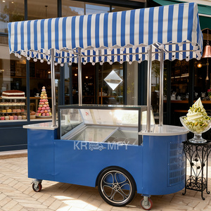 OEM High Quality Electric Popsicle Flower Bike with Freezer Italian Gelato Ice Cream Display Cabinet Fiberglass Food - Product Image 2