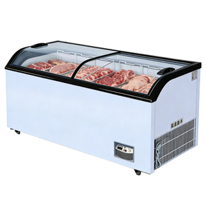 Congelador de exhibición con puerta corrediza de vidrio, directo de fábrica, para helados, carne y como congelador tipo isla para supermercado - Product Image 1
