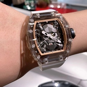 Jam Tangan Mekanik Skeleton Pria CRONUSART Desain Tengkorak Unik Kristal Safir Anti Gores dengan Jarum Bercahaya - Product Image 1