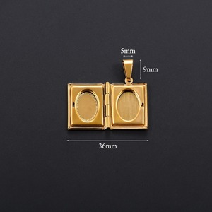 Collier pendentif cadre photo avec chaîne en O, médaillon rectangulaire ouvrable en acier inoxydable, breloque livre photo, bijou cadeau pour couple - Product Image 3