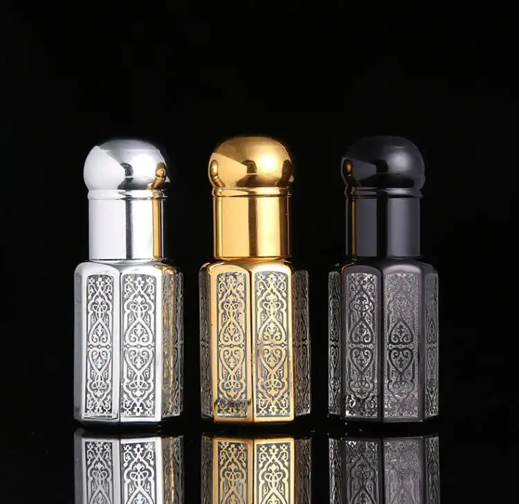 3Ml 6Ml 12Ml Gouden Achthoek Etherische Olie Parfum Roller Fles Arabian Attar Oud Olie Lege Achthoekige Glazen Rol Op Flessen