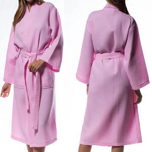 Peignoirs en coton gaufré 100% pour femmes, broderie personnalisée, peignoir en coton gaufré pour femmes pour hôtel <span class=keywords><strong>SPA</strong></span> - Product Image 3
