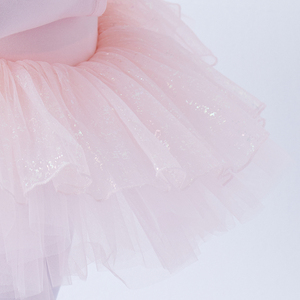 Robe de tutu de ballet à manches longues pour enfants, dos croisé, tulle pailleté, justaucorps de danse pour filles - Product Image 4