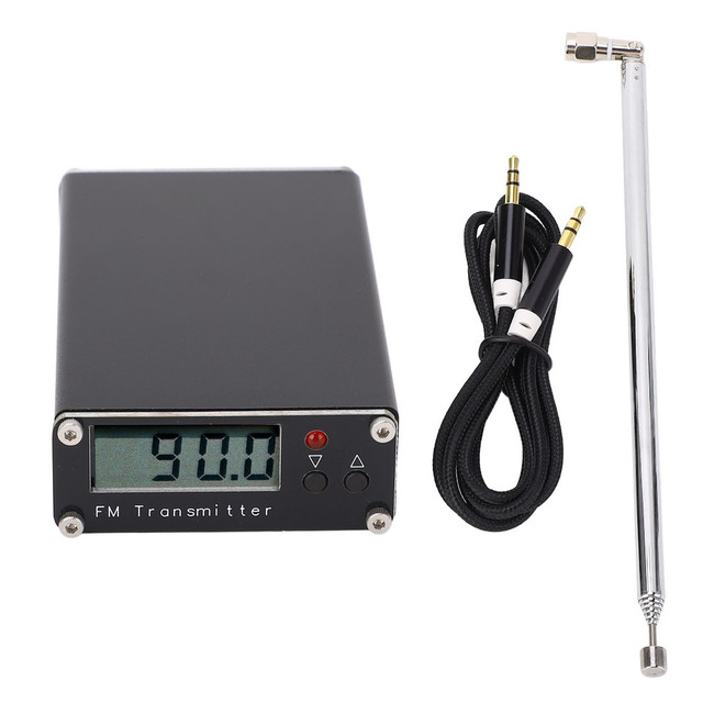 High Clarity Adjustable FM Broadcast Transmitter Long Range Stereo LCD Display Antenna for Car Made of Durable Plastic