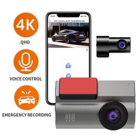 Offre Spéciale 2.4GHz double objectif voiture Blackbox DVR 4K avant et 1K3.16 pouces IPS écran enregistreur Dashcam externe GPS Module écran noir