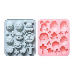 Moule en silicone GREENSIDE à 15 cavités avec des motifs sur le thème de Pâques, lapins, œufs et plus, pour la création d'art en résine, la pâtisserie et la fabrication de chocolat - Product Image 4