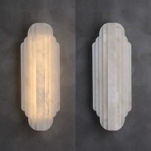 Modern Alabaster Wall <b>Lamp</b> White Marble <b>Shade</b> 241V-380V Wall Mounted For Living Room Home Villa Hotel Lighting - Product Image 2