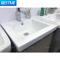 Ensemble de meubles de salle de bain en PVC, style moderne, étanche, avec vasque, meuble-lavabo et miroir mural