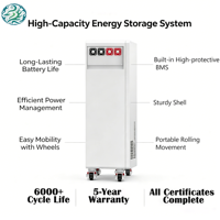 Batería de Iones de Litio Lifepo4 de 51.2V 300AH, Batería Solar Híbrida de 51.2V, Montaje en Pared, Almacenamiento de Energía Doméstica, Ciclo Profundo Lifepo4, BMS