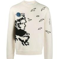 Benutzerdefiniertes LOGO OEM Mohair-Pullover Jacquard-Strickware Rundhals-Strickpullover Winter Casual Streetwear Gestrickter Mohair-Pullover für Herren