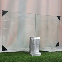 Support en verre robuste pour clôture de piscine, à double face, 180 degrés, 2205, à fixation au sol, pour garde-corps carré