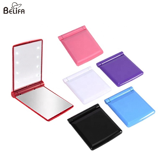 8 Led Lights Lamps Small Mini Travel Portable Folding Pocket Hand Compact Vanity Make up Makeup Mirror