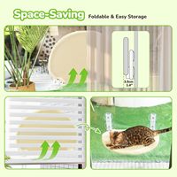 Hamac pour chat, lit pour chat, grotte, balançoire suspendue réglable pour animaux de compagnie, perchoir pour animaux de compagnie amovible pour fenêtre en verre