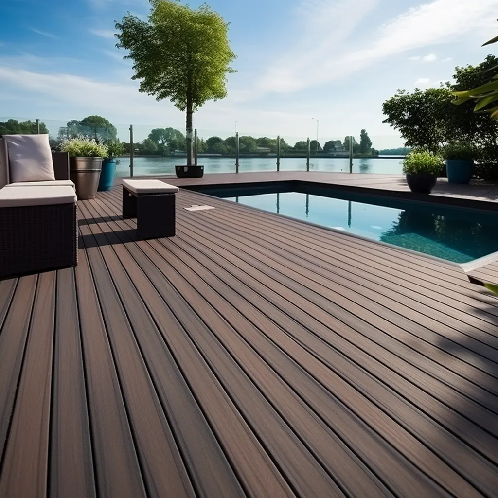 Weather Resistant decking board Long Lasting Wood Plastic Deck Composite Decking Boards Flooring Outdoor piso