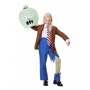 Disfraz de zombie para niños, disfraz de Plants Vs Zombies para Halloween, actuación en escenario, corbata a rayas azul y marrón incluida - Product Image 2
