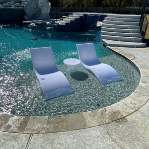 Tavolino Rotondo <span class=keywords><strong>da</strong></span> Esterno per Hotel, Tavolo <span class=keywords><strong>da</strong></span> Bordo Piscina, Tavolino Laterale di Lusso <span class=keywords><strong>in</strong></span> <span class=keywords><strong>Plastica</strong></span> per Sdraio - Product Image 1